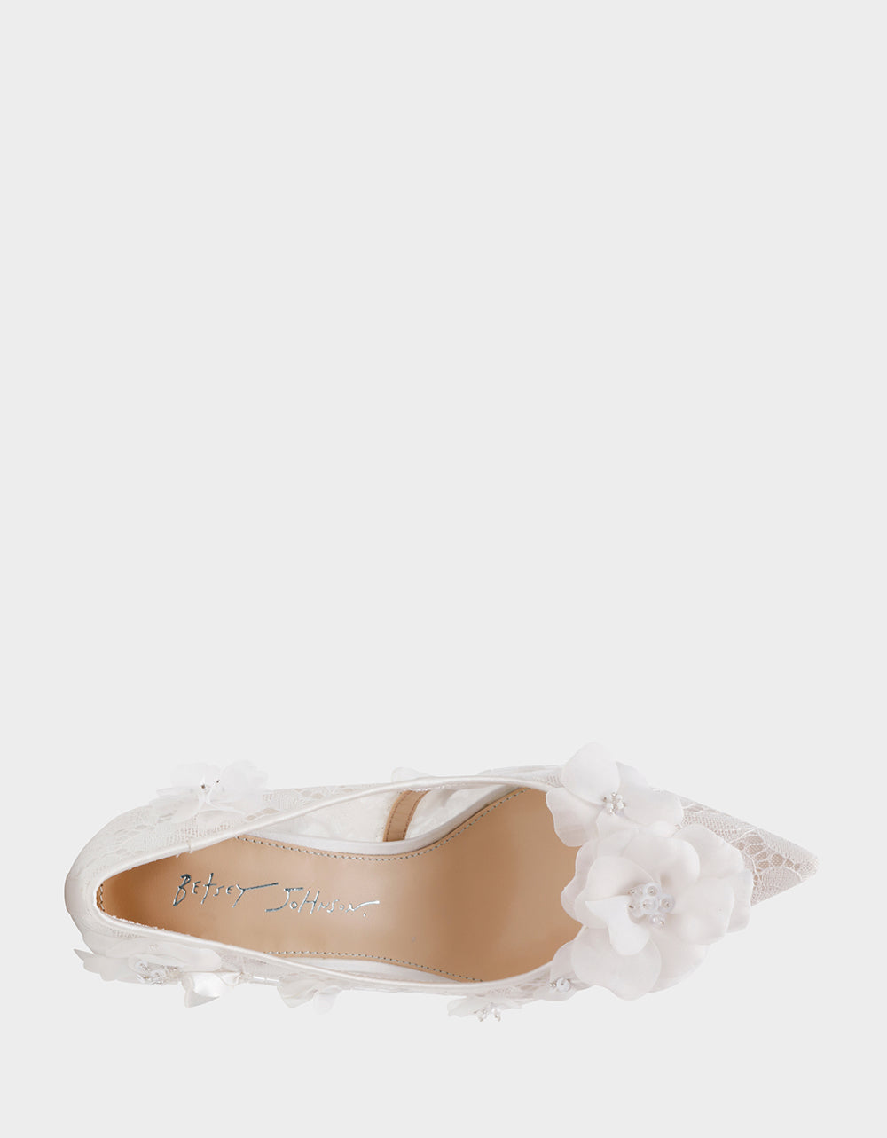 Betsey Johnson DARCY IVORY Women's High Stiletto Heel Floral Embellishments
