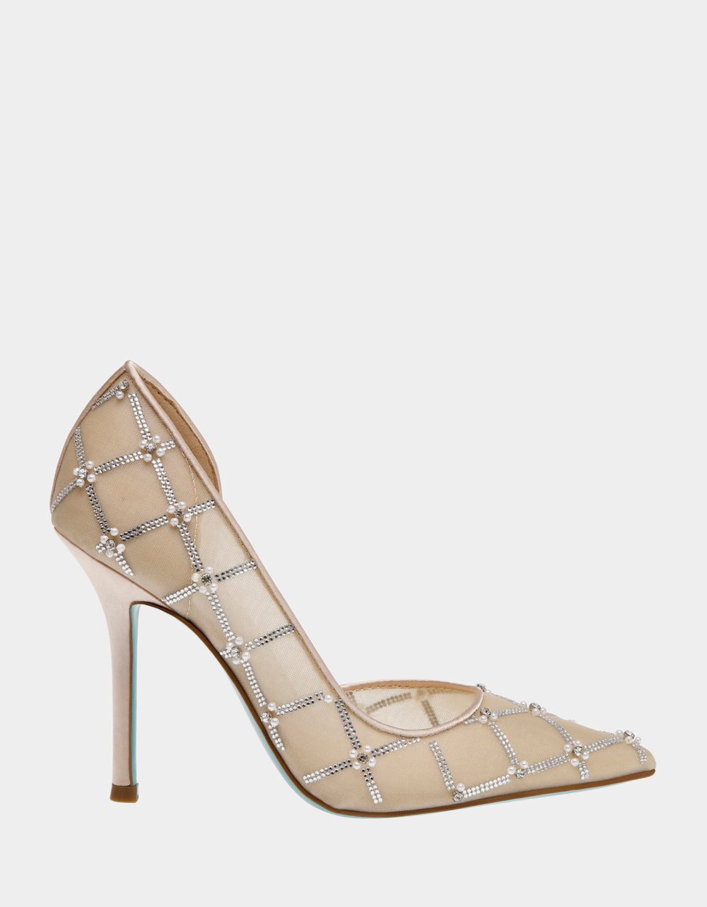 Betsey Johnson CRUZE NUDE Pointed Toe Mesh Heel