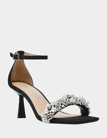 Betsey Johnson MILO BLACK Embellished Kitten Heel
