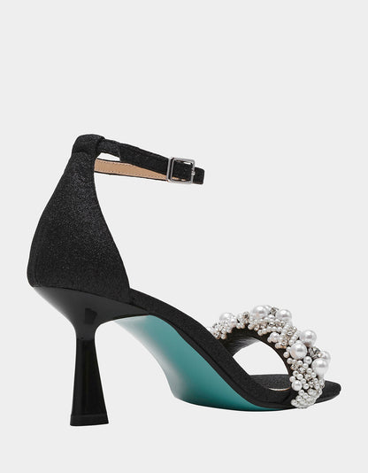 Betsey Johnson MILO BLACK Embellished Kitten Heel