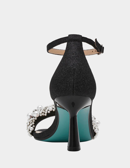 Betsey Johnson MILO BLACK Embellished Kitten Heel