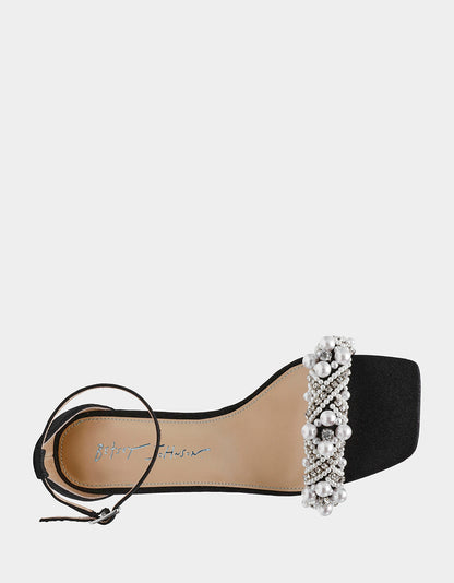 Betsey Johnson MILO BLACK Embellished Kitten Heel
