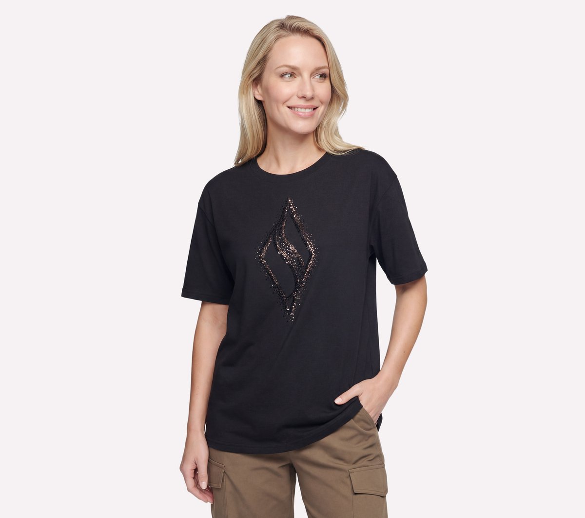 Gold Splatter Diamond Short Sleeve Tee Women Skechers online