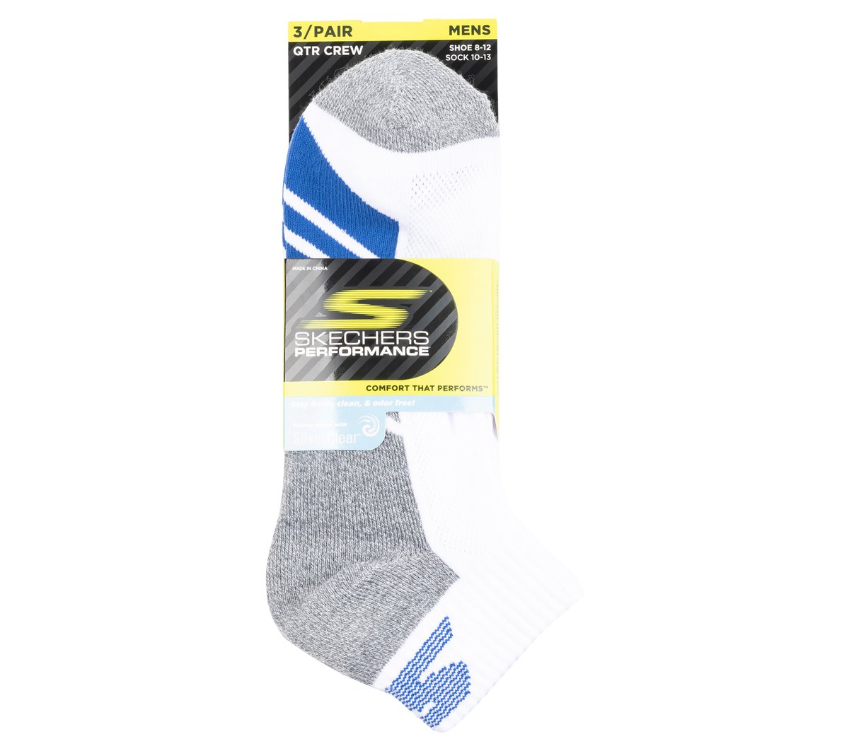 3 Pack Men's Half Terry Quarter Crew Socks Men Skechers USA