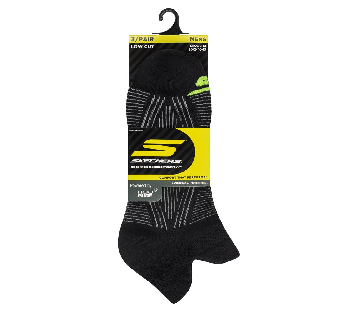 3 Pack Men's Performance Low Cut Pattern Socks Men US