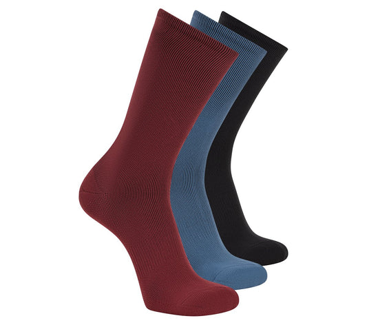 3 Pack Men's Reflective Performance Half Terry Crew Socks Men US
