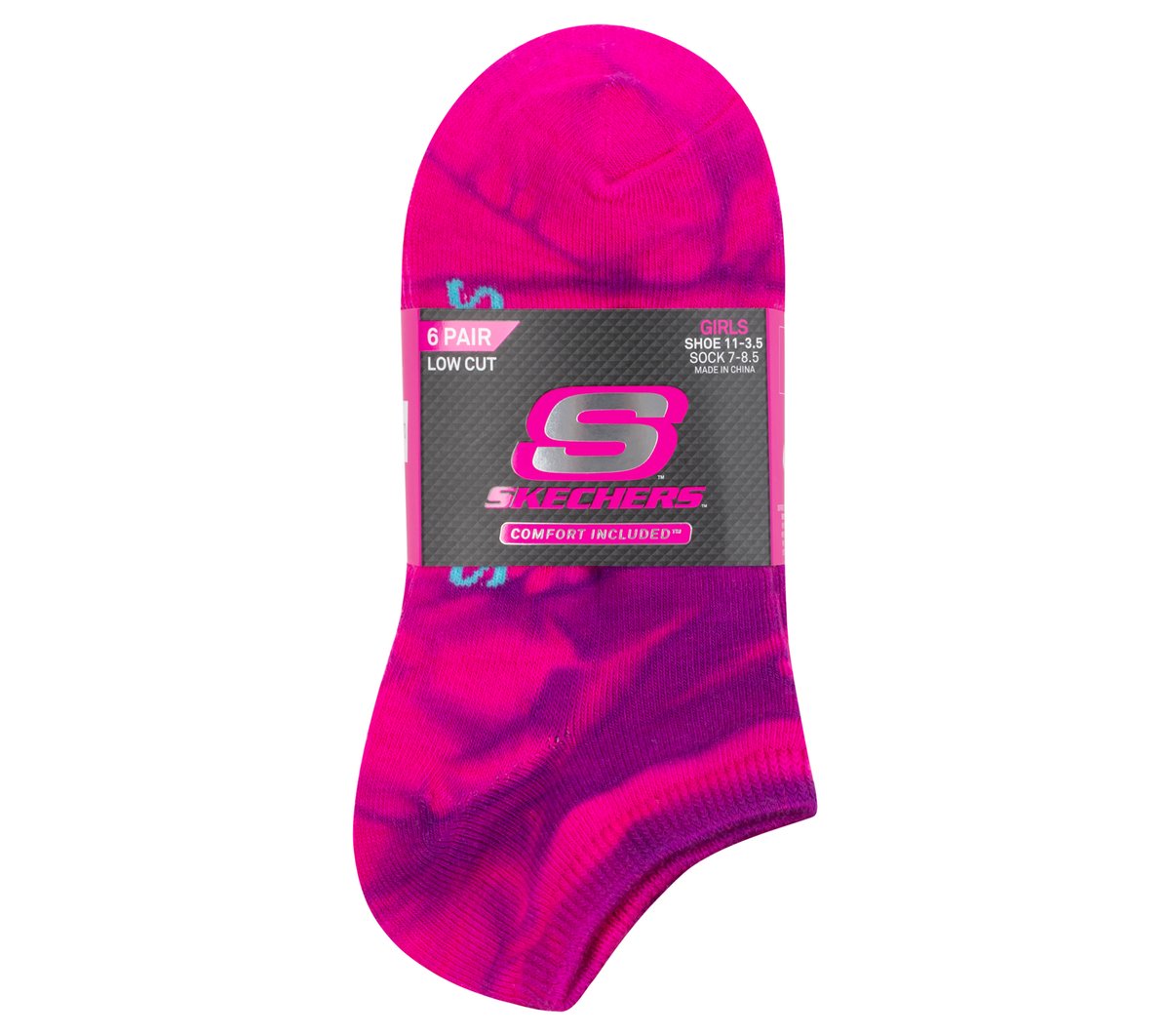 6 Pack Girls' Tie Dye Fashion Socks Kids Skechers online