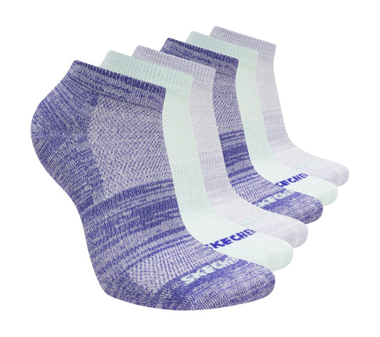 6 Pack Girls' Low Cut Color Stripe Socks Kids Skechers USA