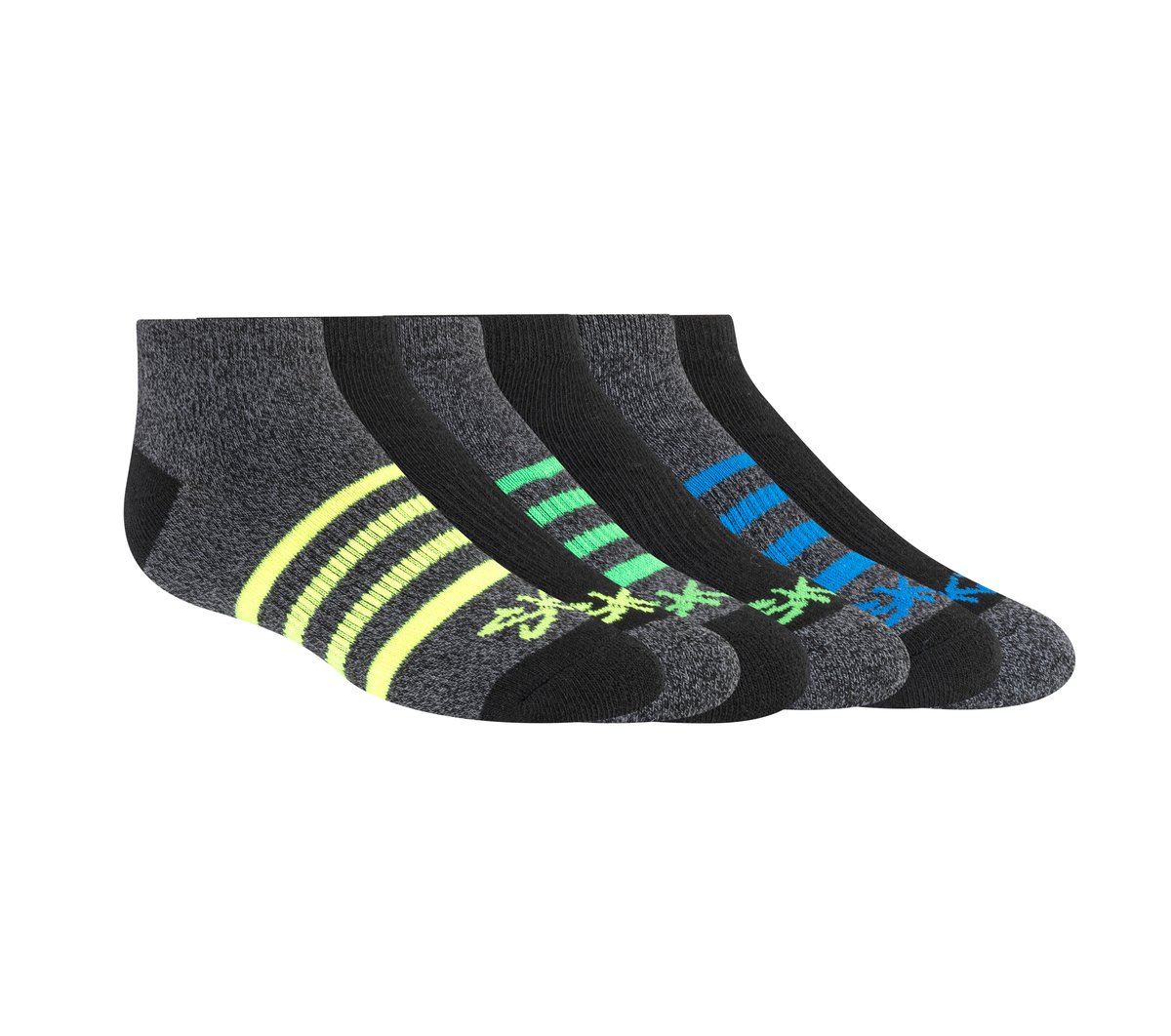 6 Pack Low Cut Marled Stripe Socks Kids Skechers online
