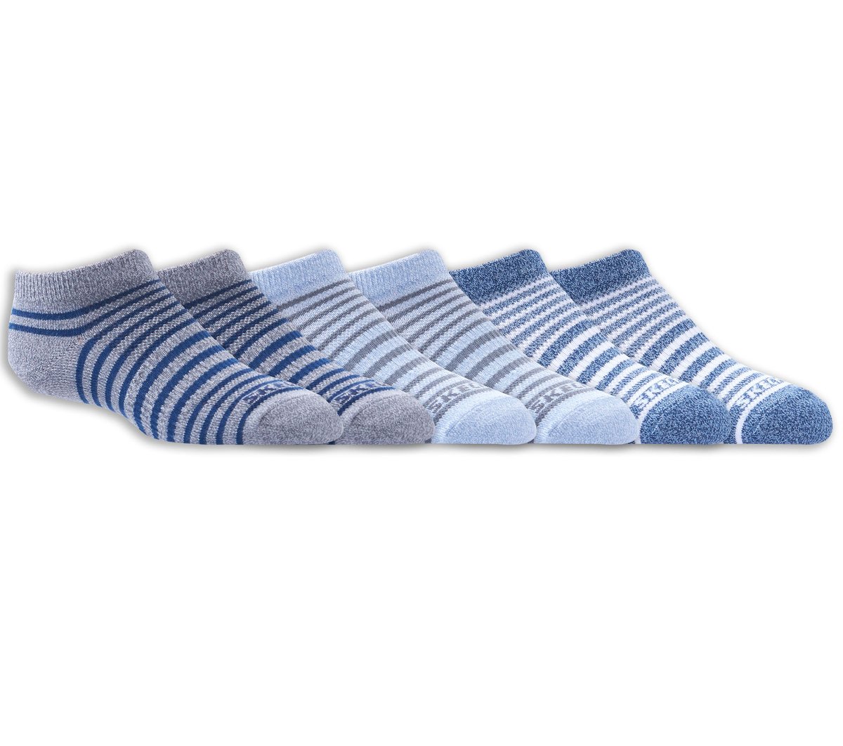 6 Pack Striped No Show Socks Kids Skechers near me